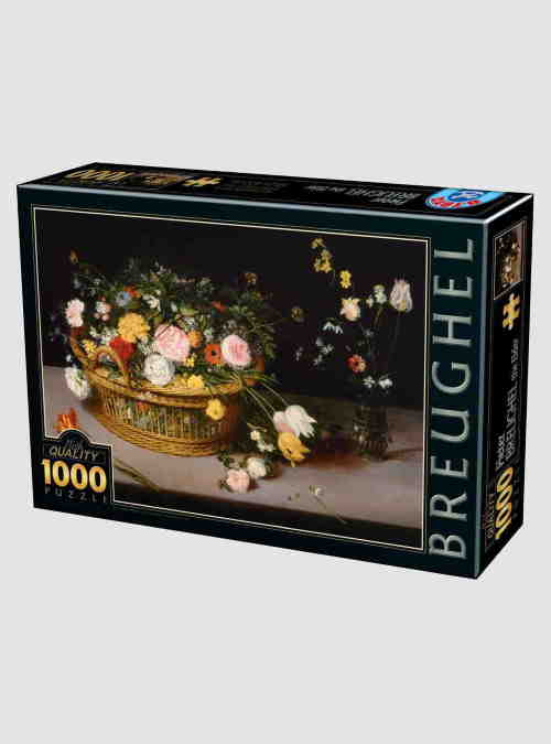 73778BR04-pieter-brueghel-elder-flowers-in-a-basket-and-a-vase-1000pcs